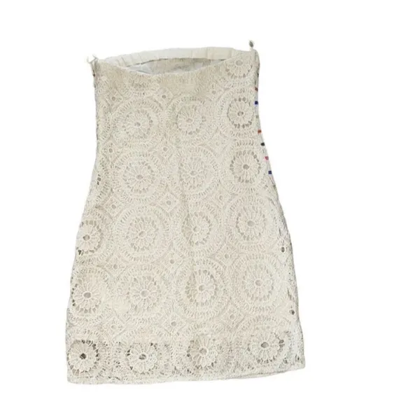 Zara Beige Crotchet Mini Dress(Size Small) - Image 4