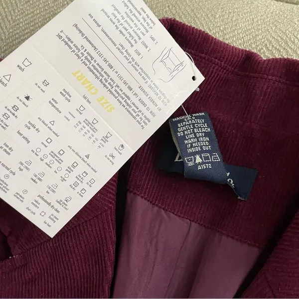NWT QVC Denim & Co Merlot Burgundy Corduroy Blazer L - Image 7