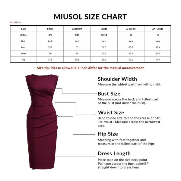 NEW Miusol Retro Ruffle Style Slim Work Pencil Dress M - Image 3