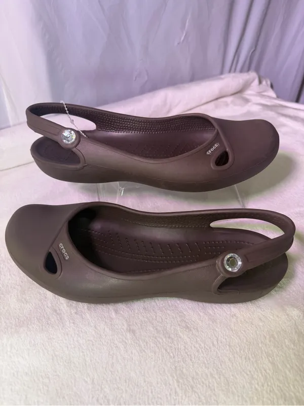 CROCS Women’s Dark Brown Slingback Ballet Flats - Image 2