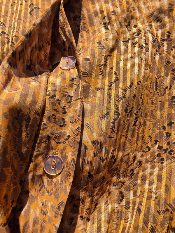 vintage 1980s Leslie Fay sheer animal-print midi dress 10 - Image 6