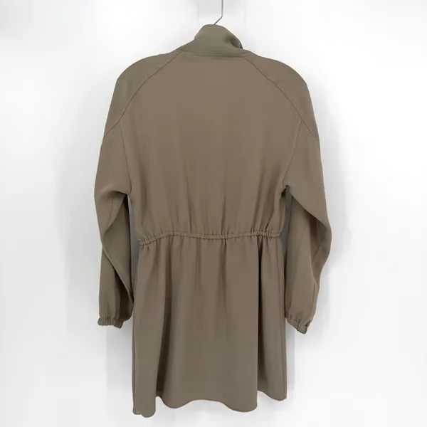 Zara Utility Mini Dress‎ Womens XS Taupe Minimalist Workwear Earthly Modern Chic - Image 8