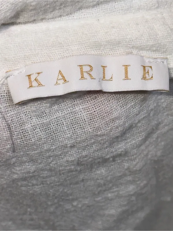 Karlie Babydoll Puff Sleeve Ruffle Oversized Dress Boho Cottagecore M‎ - Image 4
