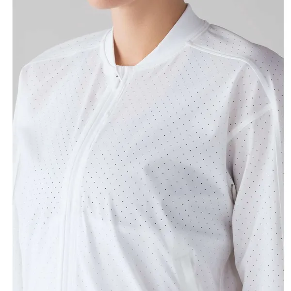 Lululemon Final Lap Jacket Size 6 White Perforated Lightweight Running Zip Up 6 - Image 2