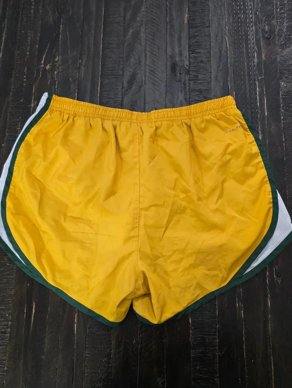 Nike DriFit Baylor Shorts Womens Yellow Green Lined Running Small - Image 2