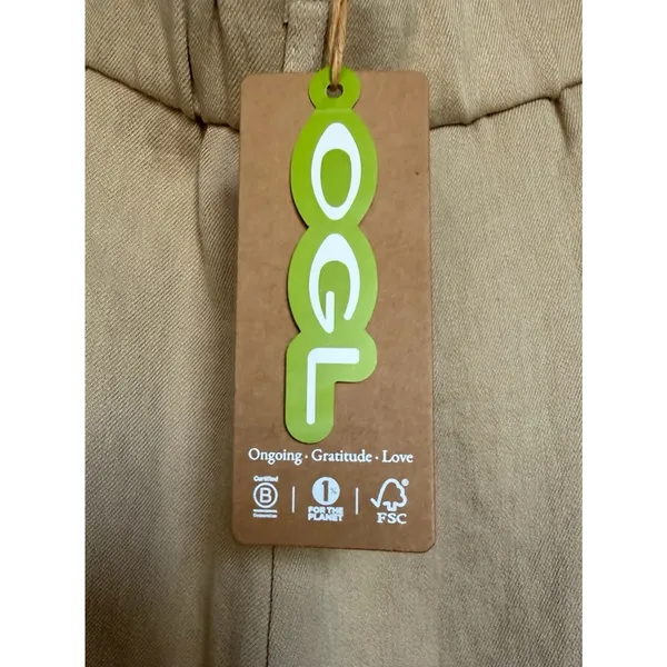OGL Ecru Wide Leg Pants European Linen Blend High Rise NWT Medium Coastal Chic - Image 9