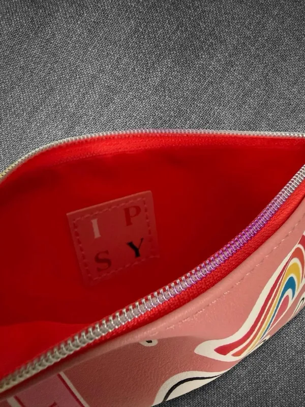 IPSY Pink Makeup Cosmetic Pouch Rainbow Emoji Zipper Travel Organizer Bag - Image 2