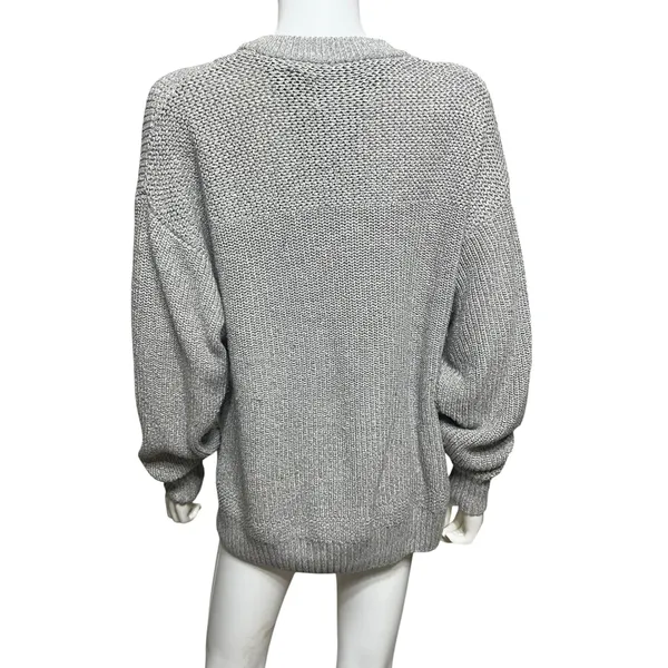 RedHead Womens Gray Chunky Knit Henley Sweater Button Neck Cotton Blend Size M - Image 4