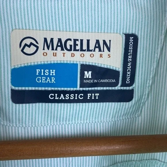 Magellan Women's Blue & White Classic Fit Fish Gear Long Sleeve Sport Top M - Image 6