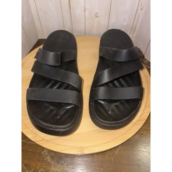 Crocs Gateway Black Slip on‎ Strappy Mules Flip Flop Sandal Sliders Size 7 - Image 2