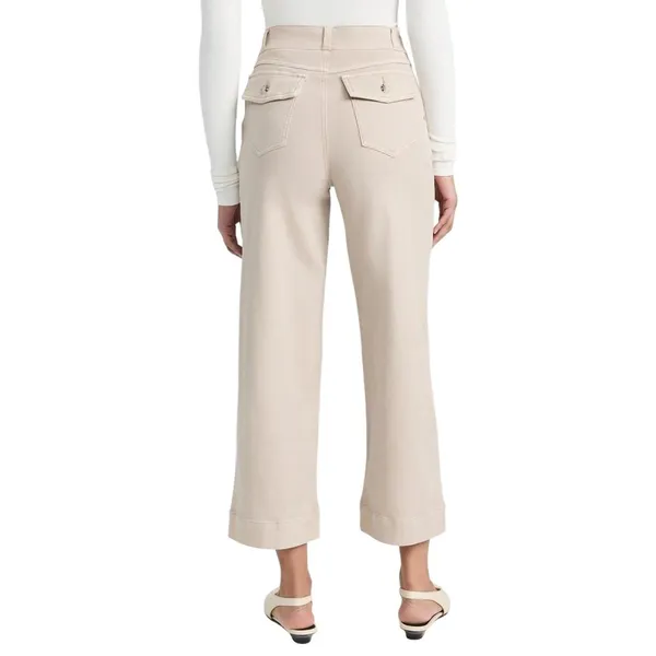 Spanx Stretch Twill Wide Leg Crop Pants Soft Sage‎ Beige 20312R Womens Large XL - Image 2