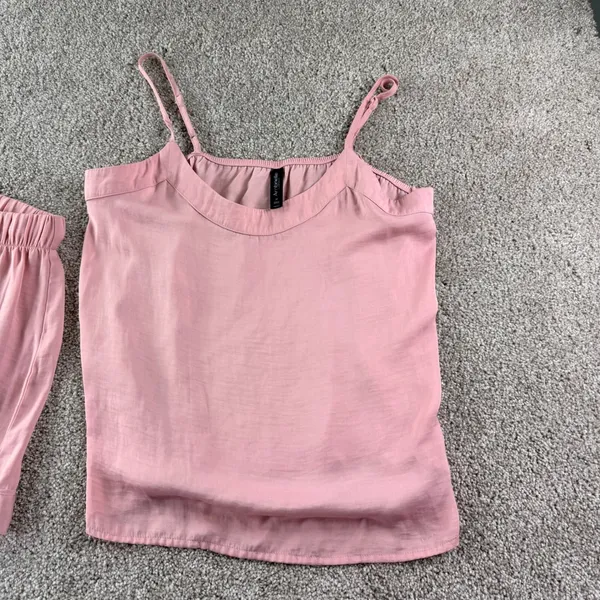 Ambrielle Pajama Set Women M Pink Satin Cami Short Sleepwear Balletcore Coquette - Image 6