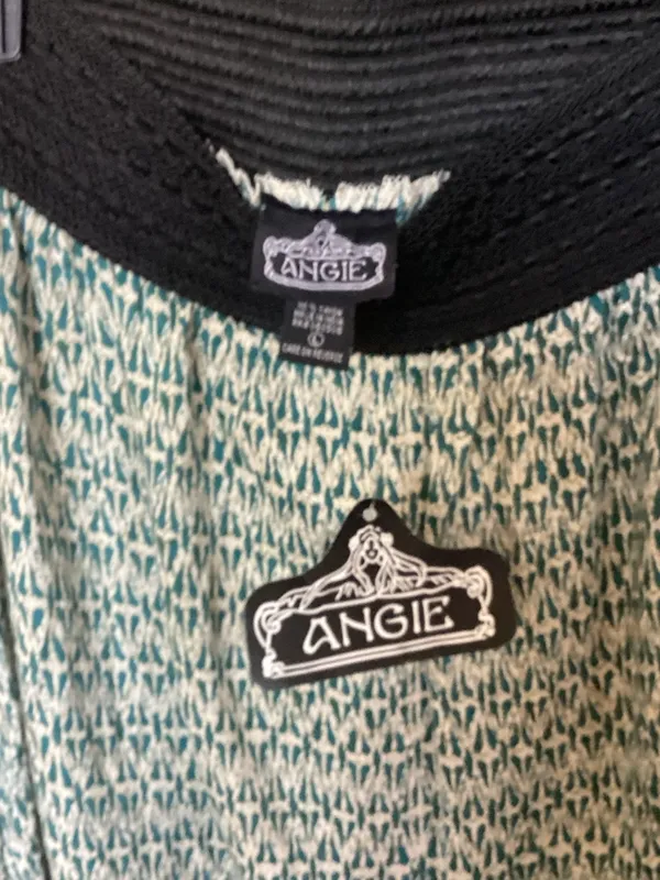 Angie Mint and Black Patterned Maxi Skirt - Image 4