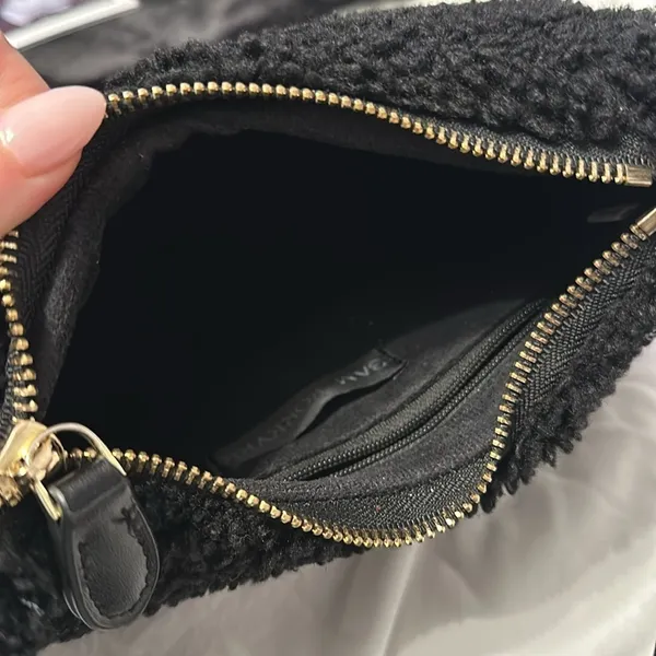 Black Fur Shoulder Bag - Image 4