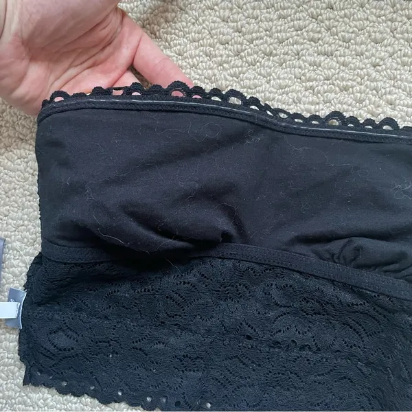 Aerie Black Lace Strapless Bandeau Top XS NWT - Image 8