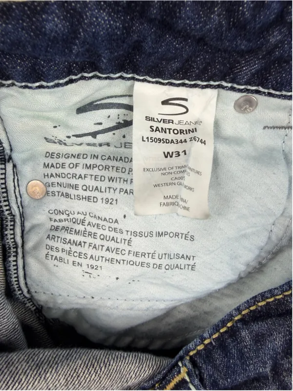 Silver Jeans Co W31 Santorini Capri Jeans Thick Stitch Y2K Denim Western Cowgirl - Image 4