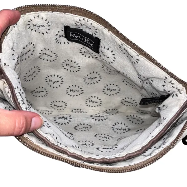 Myra Bag Mixed Media Staggering Crossbody Bag - Image 6