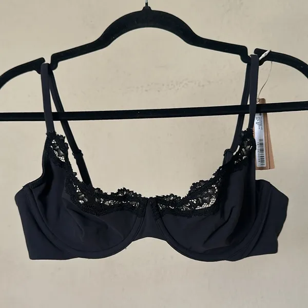Skims Fits Everybody unlined underwire Lace Scoop Bra Onyx Black NWT 46DD‎ - Image 4