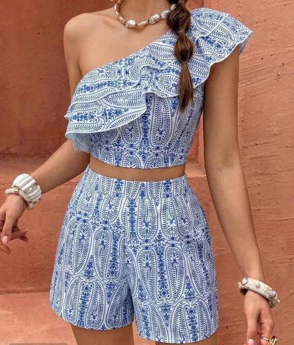 Shein 2 piece floral set - Blue Size S - Image 8