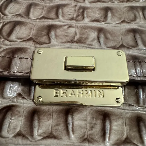 Brahmin Brown Croc Prints Crossbody Handbag - Image 5