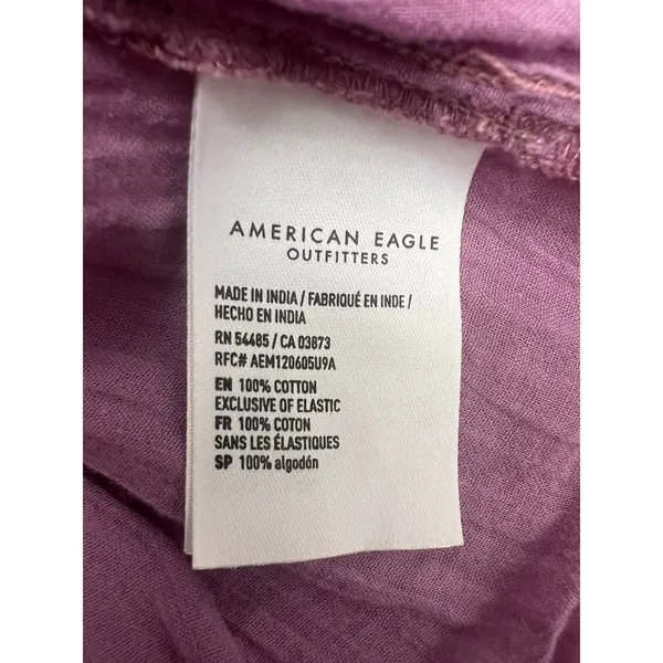 American Eagle puff sleeve top Sz L 100% cotton‎ - Image 8
