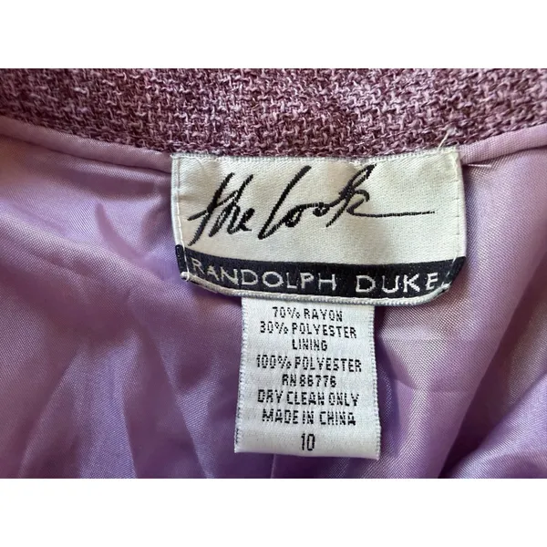 The Look Randolph Duke Trousers Womens 10 Purple Good Vintage Wide Leg Cuffed - Image 7