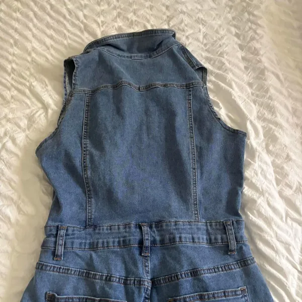 Unbranded Women's Blue and White Playsuit-romper - Image 5