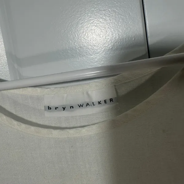 Bryn Walker Tank Top Womens M White Linen Sleeveless Scoop Neck Boxy Lagenlook - Image 3