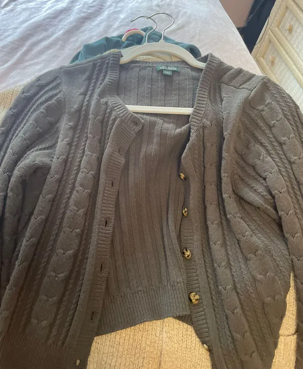 Green Button Up Sweater  - Image 4
