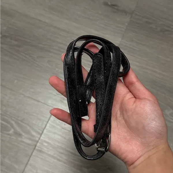 Elegant Faux Black Leather Shoulder Bag - Image 8