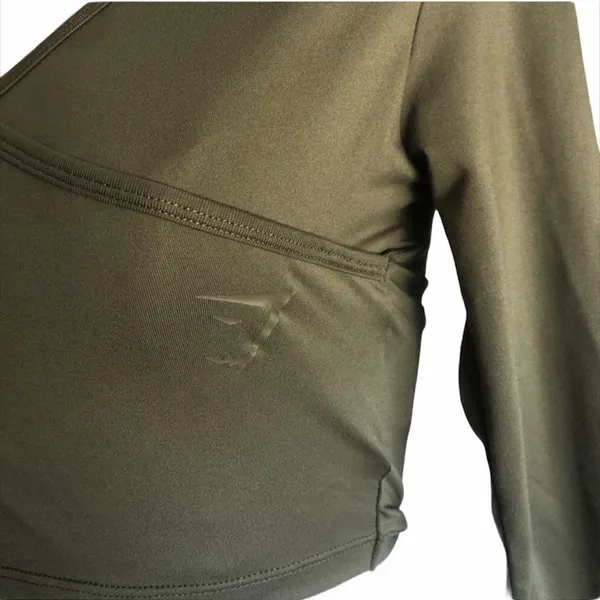 ✨ Gymshark Ballet Crop Sz Small Top In Khaki✨ - Image 8