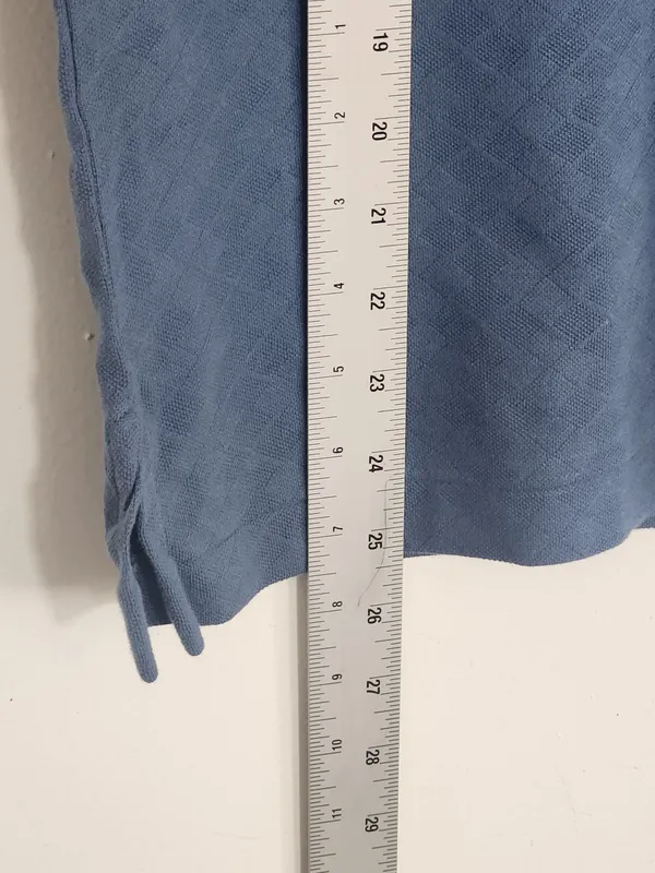 Outer Banks Slate Blue Tonal Argyle Sleeveless Polo with White Trim Size Medium - Image 8
