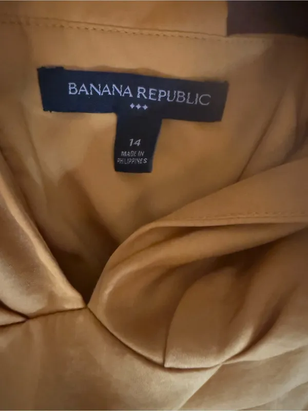 Banana Republic Gold Wrap Waist Halter Maxi Size 14 Dress - Image 5