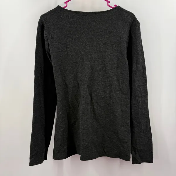 White House Black Market Top SZ Medium Surplice Heather Gray Velvet Waist NWT - Image 2