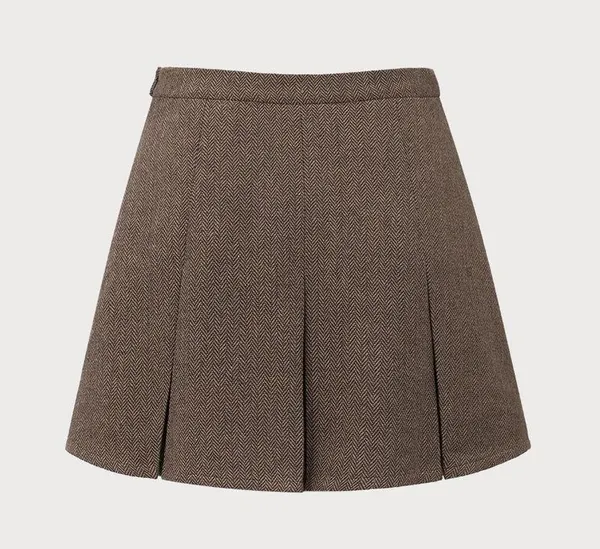 RIHOAS Brown Striped Pleated Mini Skirt Size M - Image 7