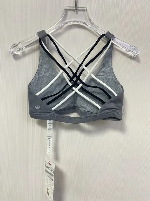 Lululemon Free To Be Wild Sports Bra NWT Heather Grey Criss‑Cross Straps - Image 2