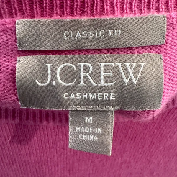 J.Crew Cashmere Crewneck Sweater Pink Classic Fit Women's Medium Soft Knit - Image 3