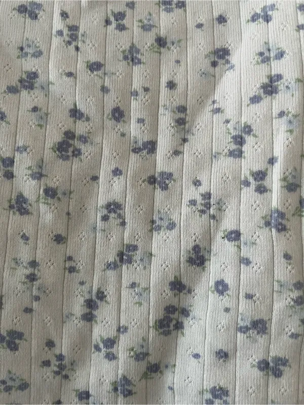 Aerie White Blue Ditsy Floral Cami Tank XS 100% Cotton Cottagecore Coquette - Image 3