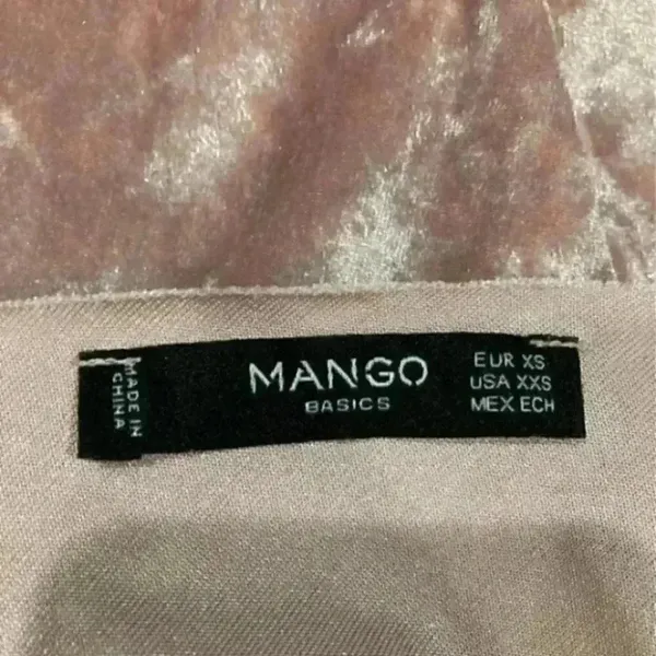 Mango crushed velvet light pink tank top in size xs - Image 4