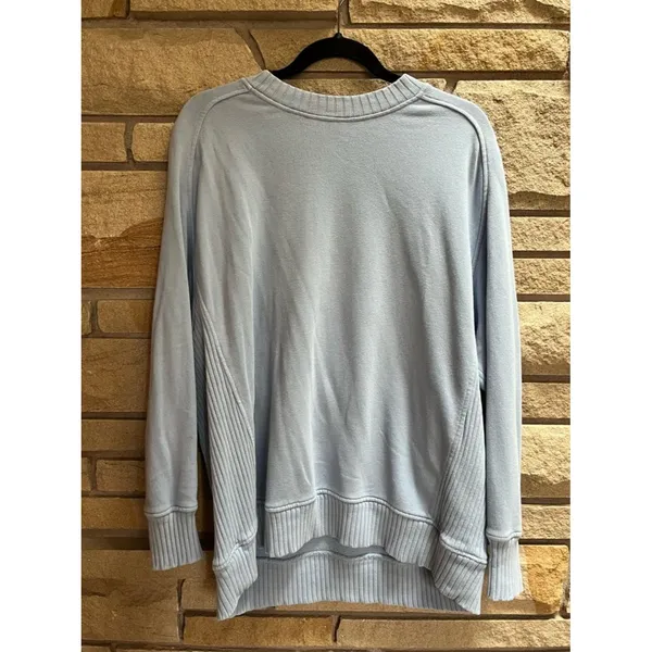 Aerie Down to the Earth oversized relaxed fit sweatshirt Light Blue Small - Image 3
