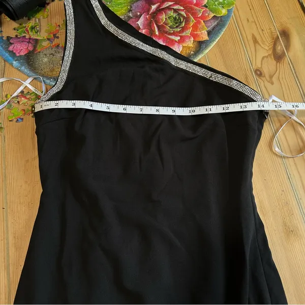 NWT Lulus Glamorous Muse Black Rhinestone One-Shoulder Maxi Dress - Image 10