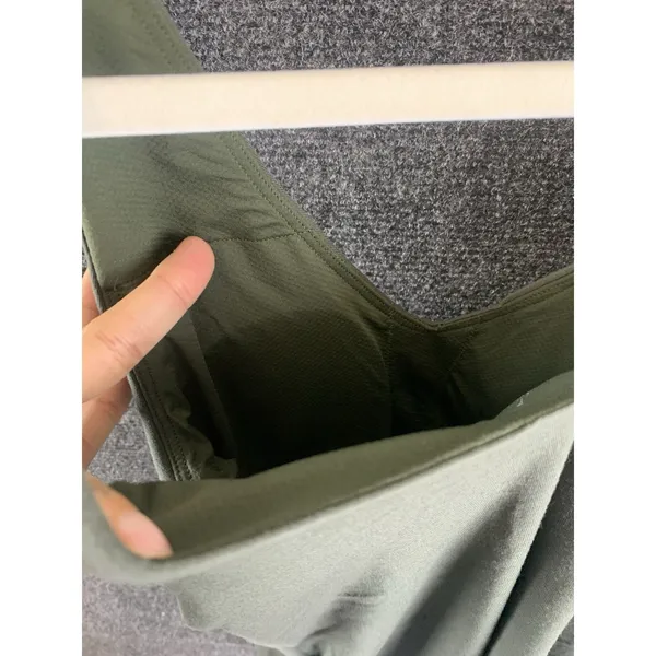 Athleta Essence Support Tank Top XS Olive Green V-Neck Built In Bra Camisole - Image 9