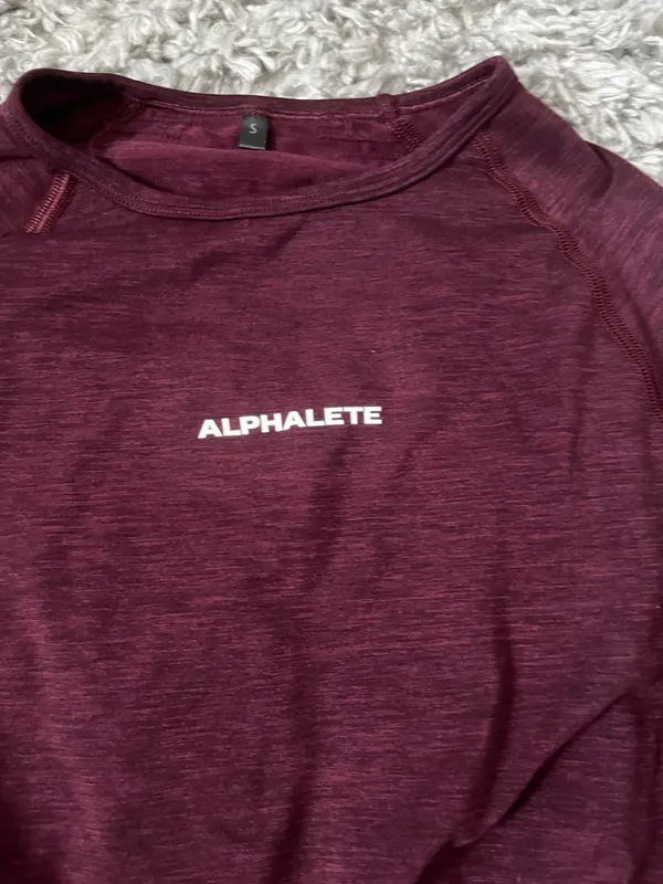 Alphalete Amplify Brown Cropped Long Sleeve Size Small - Image 2