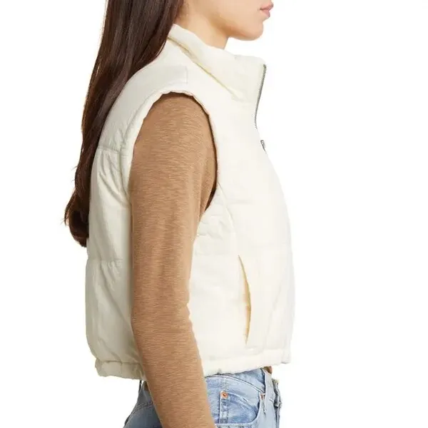 🤍Thread & Supply Cropped Puffer Vest – Ivory🤍 ~Size Medium ☀️like new cond - Image 4