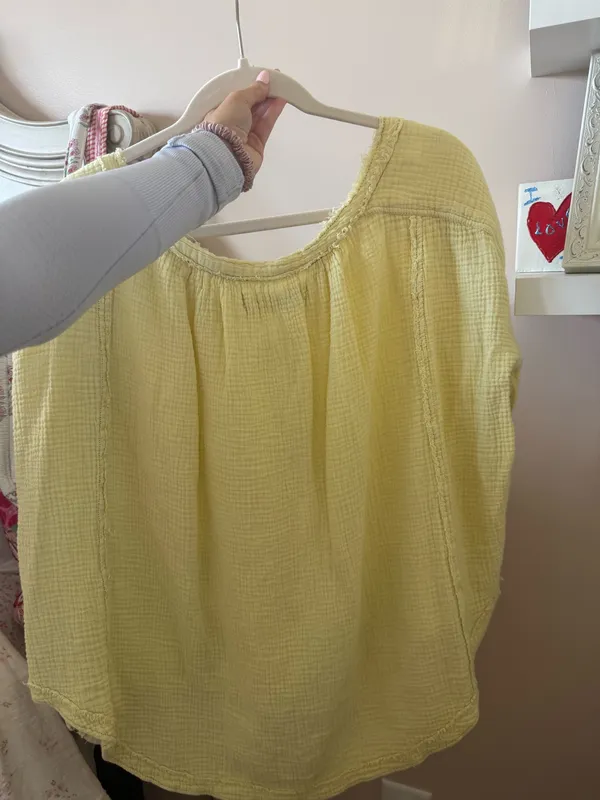 Free People We The Free Yellow Pullover/Long Sleeve Top - Image 2