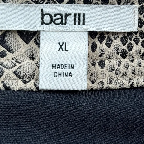 Bar III Womens XL Grey Snakeskin Faux Suede Studded Mini‎ Skirt Exposed Zip - Image 3