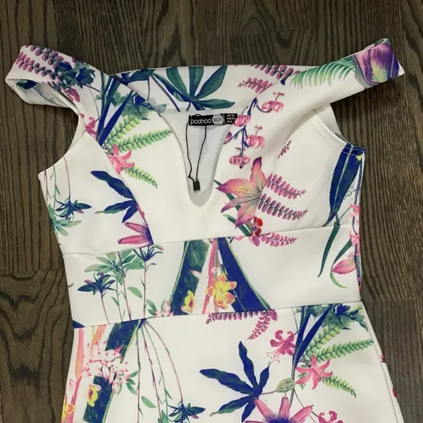 Floral White midi dress - Image 3