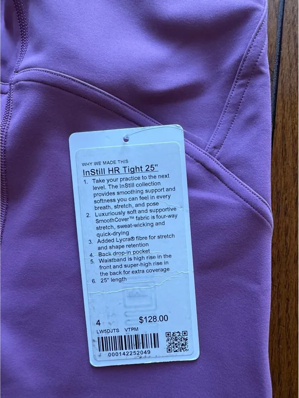 Lululemon Instill High Rise 25” Vintage Plum Size 4 NWT - Image 4
