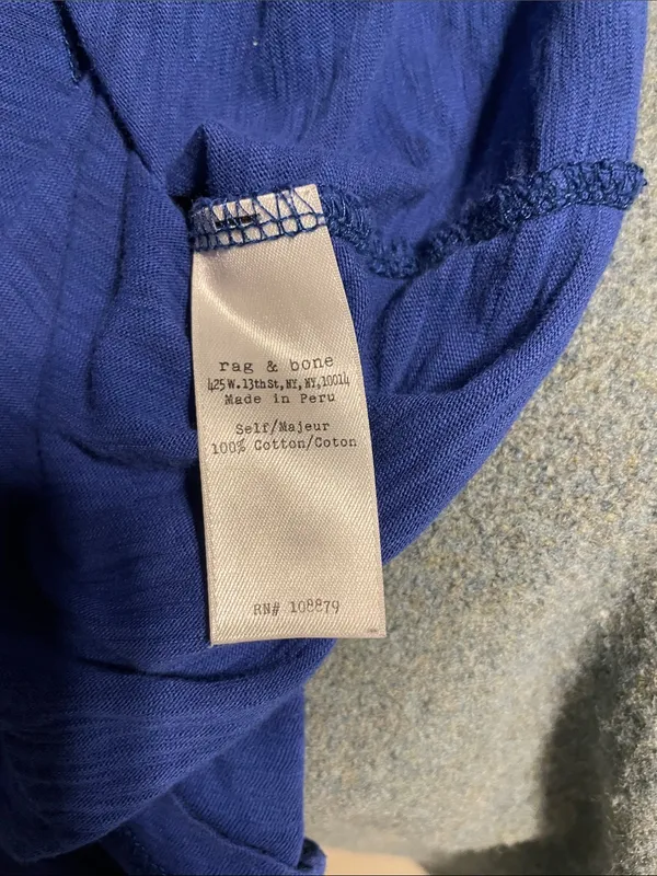 Like New rag & bone Classic V-Neck Short Sleeve Tee in Royal Blue - Image 4