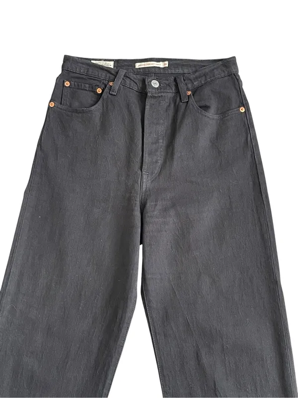 Levi’s Ribcage Straight Ankle Black Jeans Women’s Size 28 Button Fly - Image 3